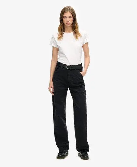 Superdry Women's Wide Carpenter Pants Black - 