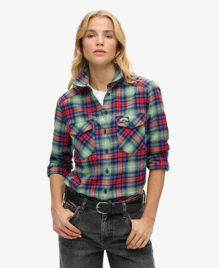 Superdry Women's Lumberjack Check Flannel Shirt Green / Arizona Check - 