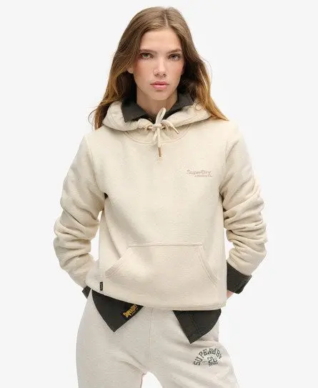 Superdry Women's Essential Logo Hoodie Beige / Light Oat Marl - 