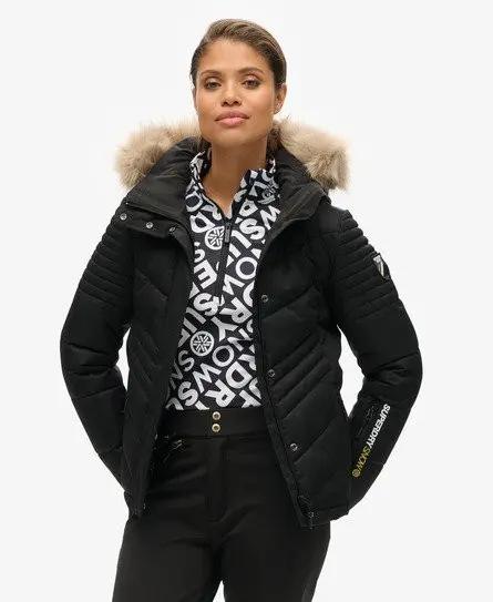 Superdry Women's Sport Ski Luxe Puffer Jacket Black - 