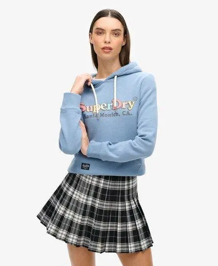 Superdry Women's Rainbow Logo Graphic Hoodie Light Blue / Tidal Blue - 