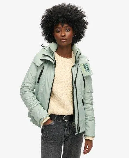 Superdry Women's Hooded Mountain Windbreaker Jacket Green / Sea Green - 