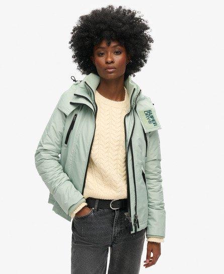 Superdry Women's Hooded Mountain Windbreaker Jacket Green / Sea Green - 