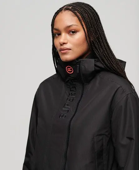 Superdry Women's Hooded Embroidered SD Windbreaker Jacket Black - 