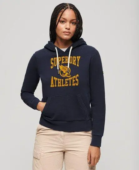 Superdry Women's Varsity Flocked Graphic Hoodie Navy / Darkest Navy - 