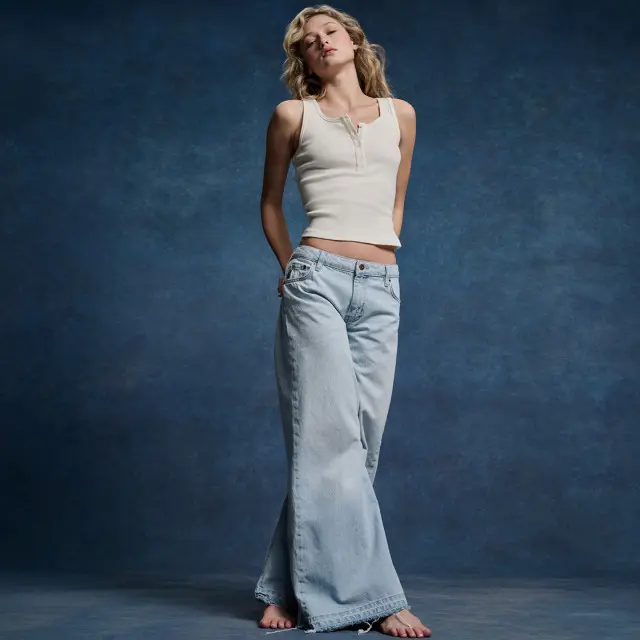Superdry Women's Raw Hem Wide Leg Flare Jeans Light Blue / Phoenix Pale Blue - 