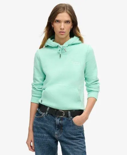 Superdry Women's Essential Logo Hoodie Green / Beach Glass Green - 