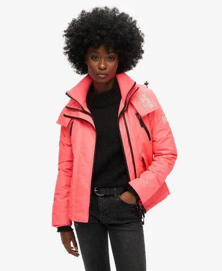 Superdry Women's Hooded Mountain Windbreaker Jacket Pink / Hyper Fire Pink - 