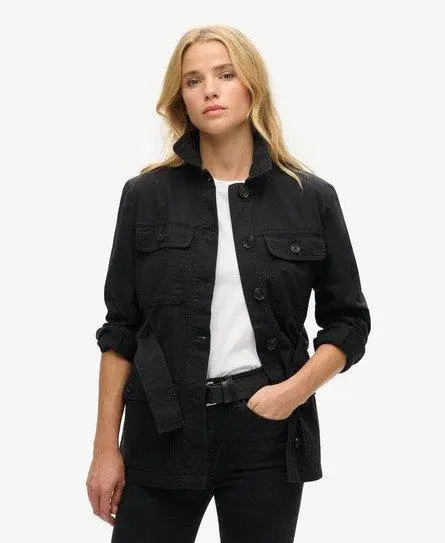 Superdry Women's Cotton Belted Safari Jacket Black - 