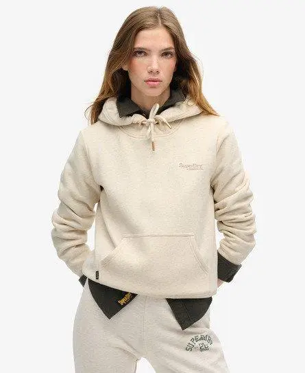 Superdry Women's Essential Logo Hoodie Beige / Light Oat Marl - 