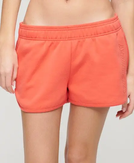 Superdry Women's Sports Tech Racer Shorts Cream / Hot Coral - 