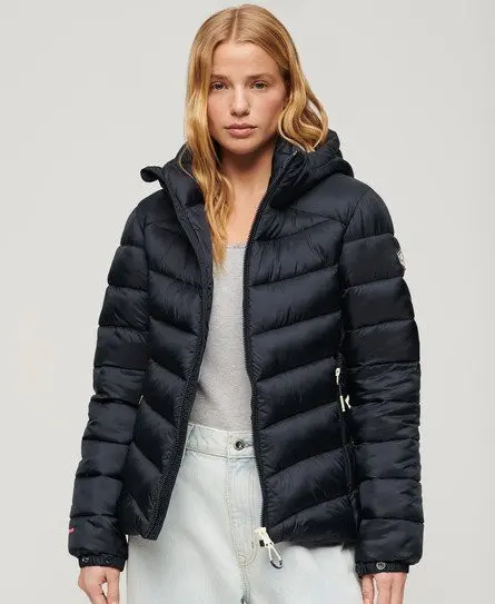 Superdry Women's Hooded Fuji Padded Jacket Navy / Eclipse Navy - 