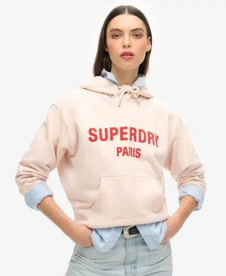 Superdry Women's Sport Luxe Loose Hoodie Pink / Mauve Morn Pink - 