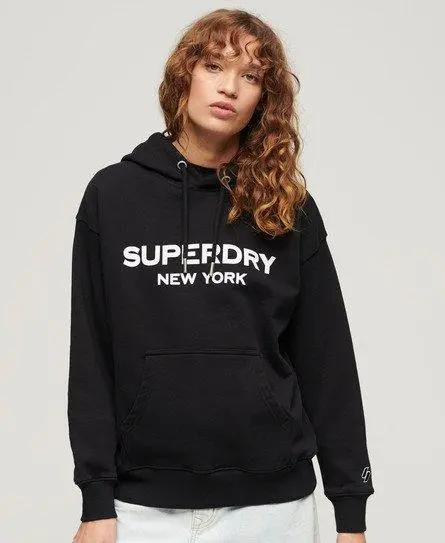 Superdry Women's Sport Luxe Loose Hoodie Black - 