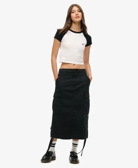 Superdry Women's Cargo Midi Skirt Black / Washed Black - 