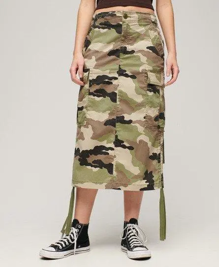 Superdry Women's Cargo Midi Skirt Khaki / Jacket Camo - 