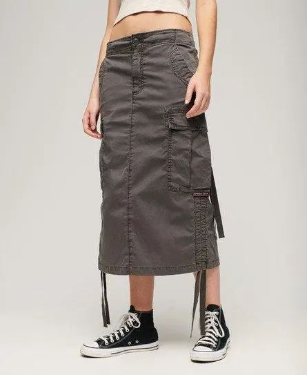 Superdry Women's Cargo Midi Skirt Grey / Asphalt Grey - 