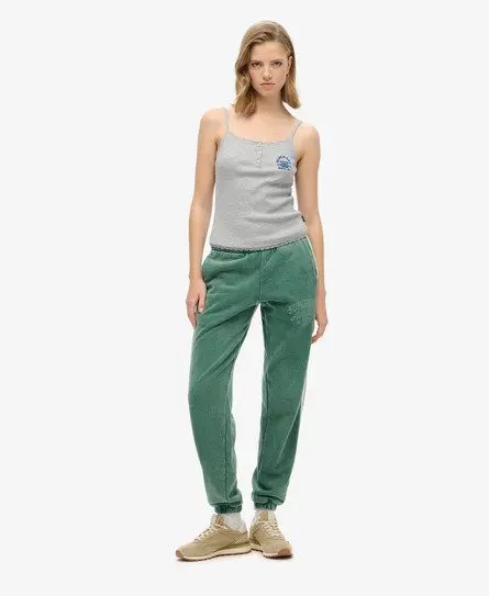 Superdry Ladies Vintage Side Stripe Joggers, Green, 