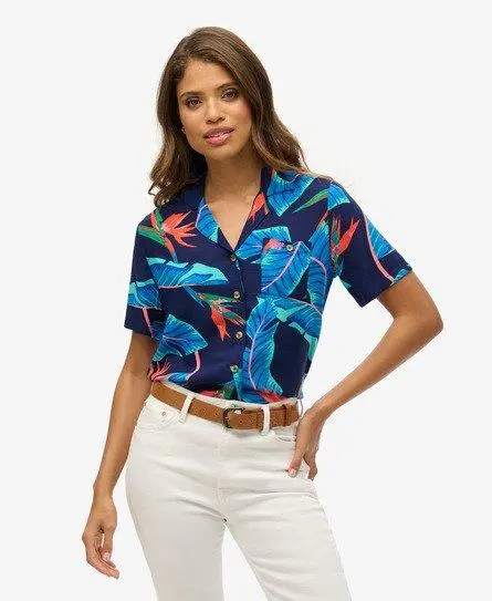 Superdry Women's Beach Resort Shirt Navy / Navy Paradise - 