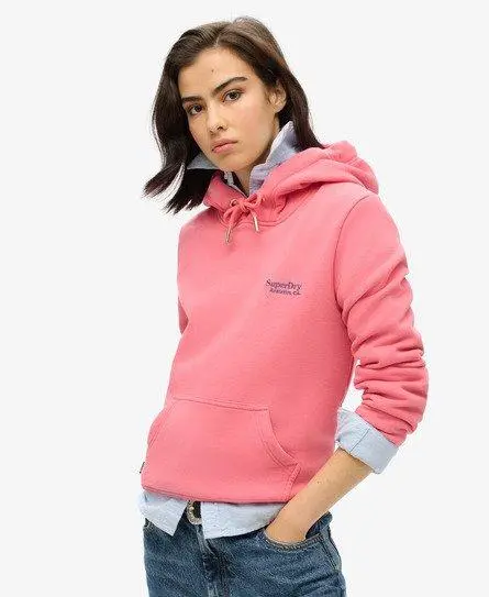 Superdry Women's Essential Logo Hoodie Pink / Camping Pink - 