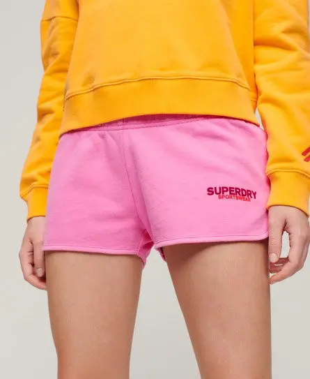 Superdry Ladies Sportswear Logo Racer Shorts, Pink, 