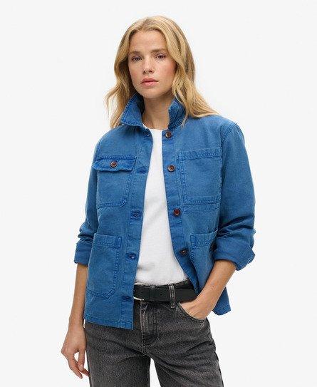 Superdry Women's Four Pocket Chore Jacket Dark Blue / True Blue - 