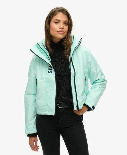 Superdry Women's Hooded Embroidered SD Windbreaker Jacket Blue / Cali Blue - 