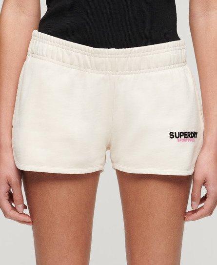 Superdry Women's Sportswear Logo Racer Shorts Cream / Rice White - 