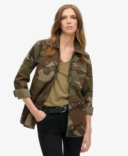 Superdry Women's Military Overshirt Green / Outline Camo - 