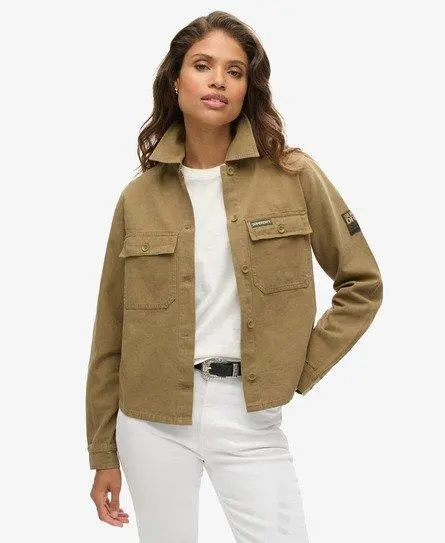 Superdry Women's Embellished Military Jacket Green / Khaki - 