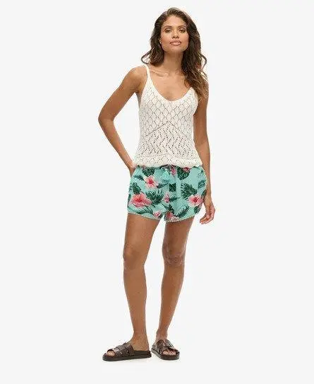 Superdry Women's Beach Shorts Green / Luna Rose Mint - 