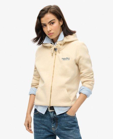 Superdry Women's Essential Logo Zip Hoodie Cream / Tapioca Cream Beige - 