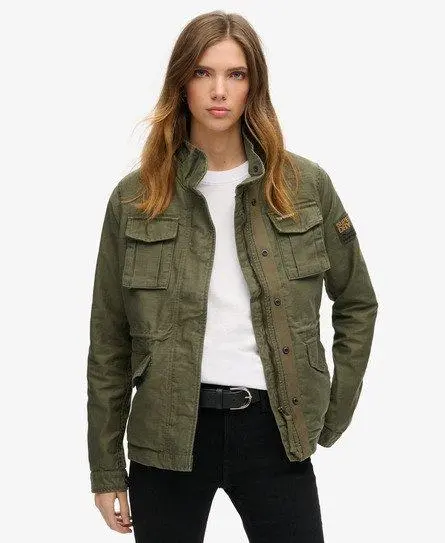 Superdry Women's Embellished Classic M65 Jacket Khaki / Washed Khaki - 