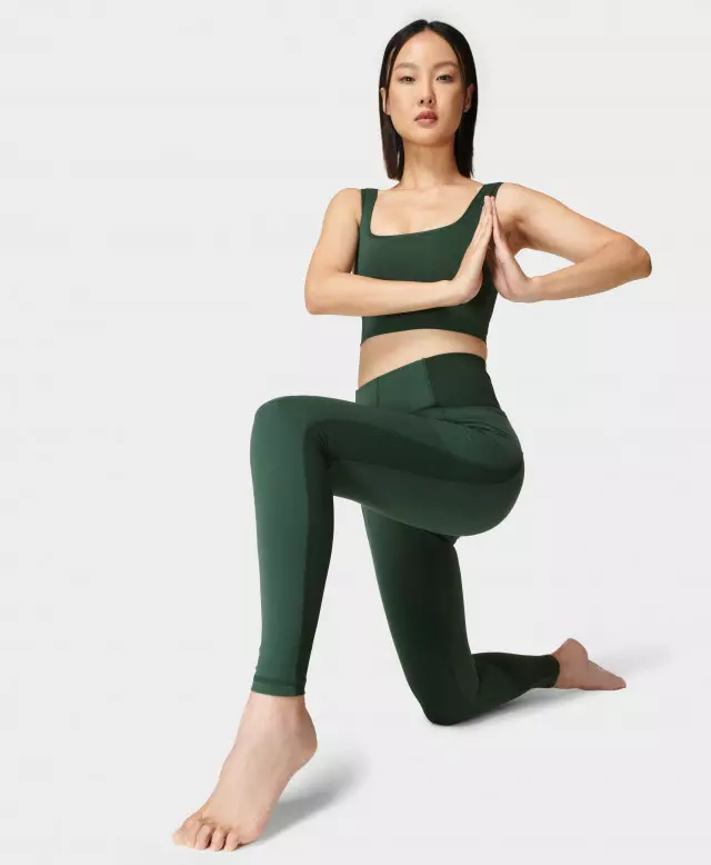 Super Soft 7/8 Yoga Leggings - Green Lavender Meadow Print, Women's  Leggings