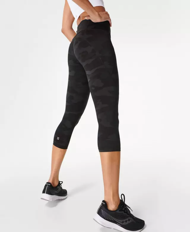 Sweaty Betty Power 7/8 Workout Leggings Ultra Black Camo Print Size S