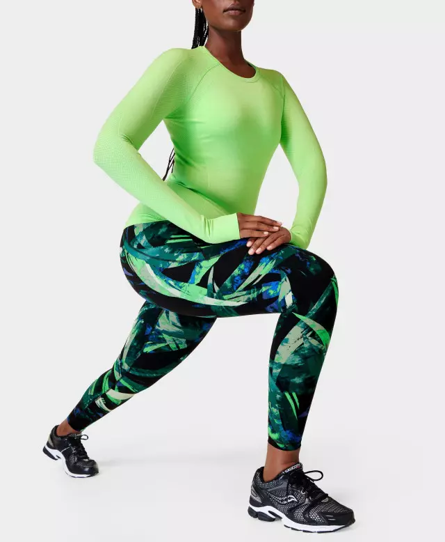 Sweaty Betty, Pants & Jumpsuits, Sweaty Betty Zero Gravity Full Length Running  Legging Green Tie Dye Print