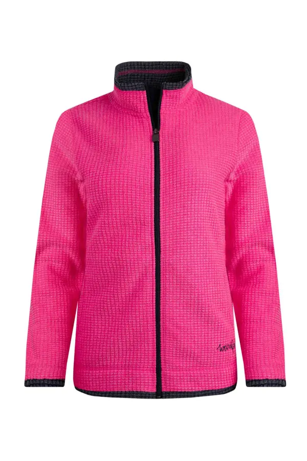 Weird Fish Ariana Eco Full Zip Grid Fleece Begonia Pink