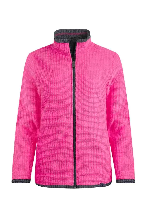 Weird Fish Ariana Eco Full Zip Grid Fleece Begonia Pink 