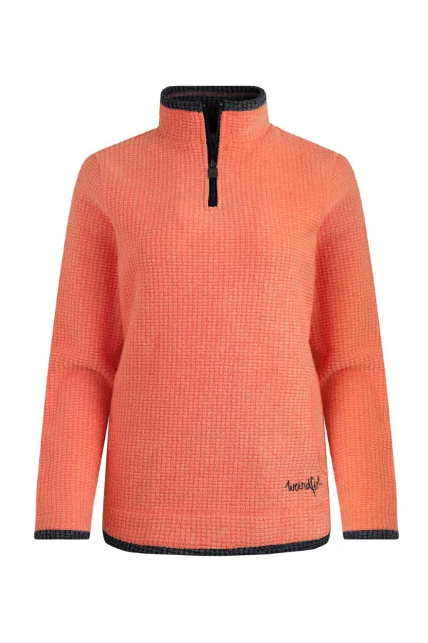 Weird Fish Beye Eco 1/4 Zip Grid Fleece Pumpkin