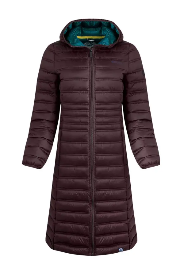 Weird Fish Ravinia Lightweight Padded Long-Line Jacket Mulled Wine