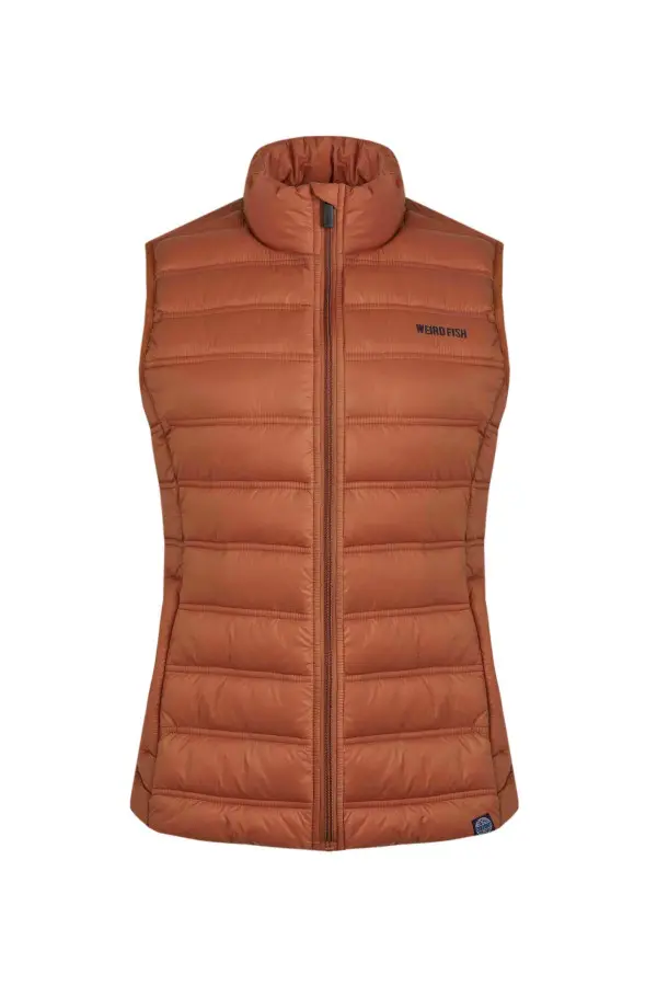 Weird Fish Atissa Lightweight Padded Gilet Rust