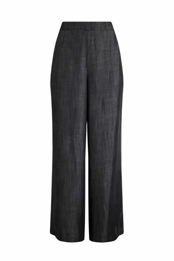 Weird Fish Bethany Tencel™ Wide Leg Trousers Charcoal