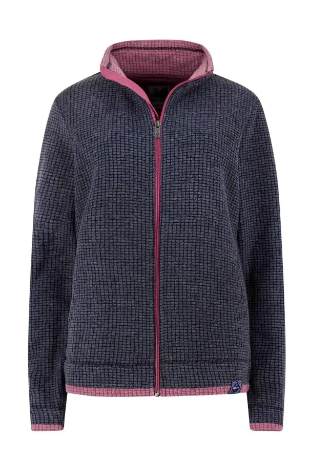 Weird Fish Ariana Eco Full Zip Grid Fleece Navy