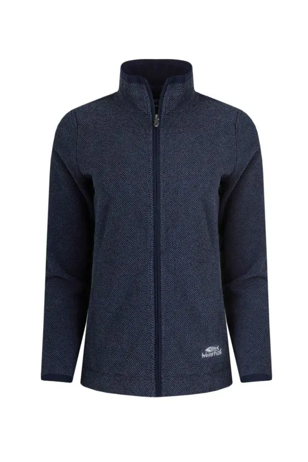 Weird Fish Cheryl Eco Textured Full Zip Fleece Navy 