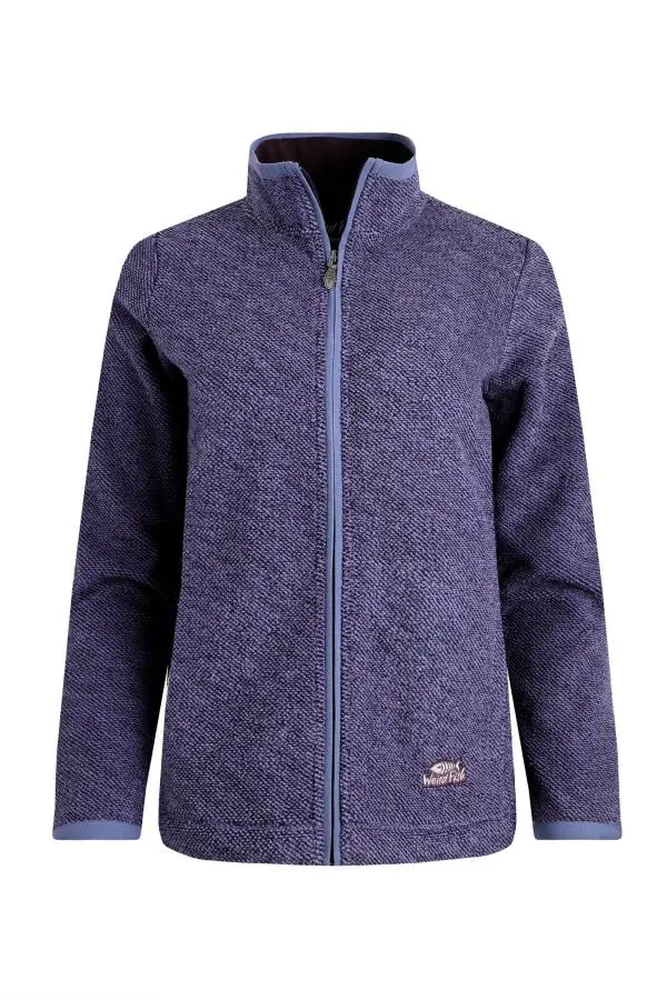 Weird Fish Cheryl Eco Textured Full Zip Fleece Purple Wine