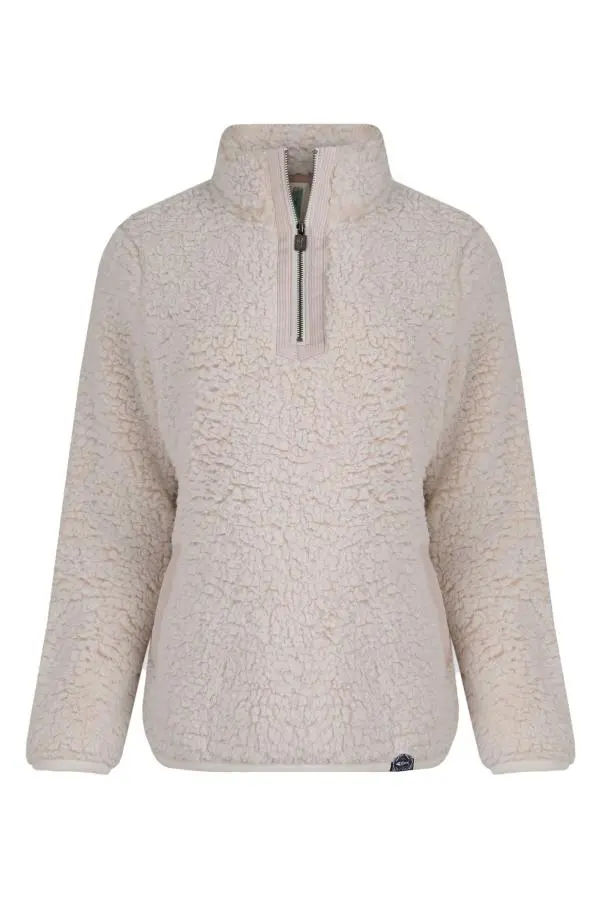 Weird Fish Madi Cosy 1/4 Zip Fleece Beige 