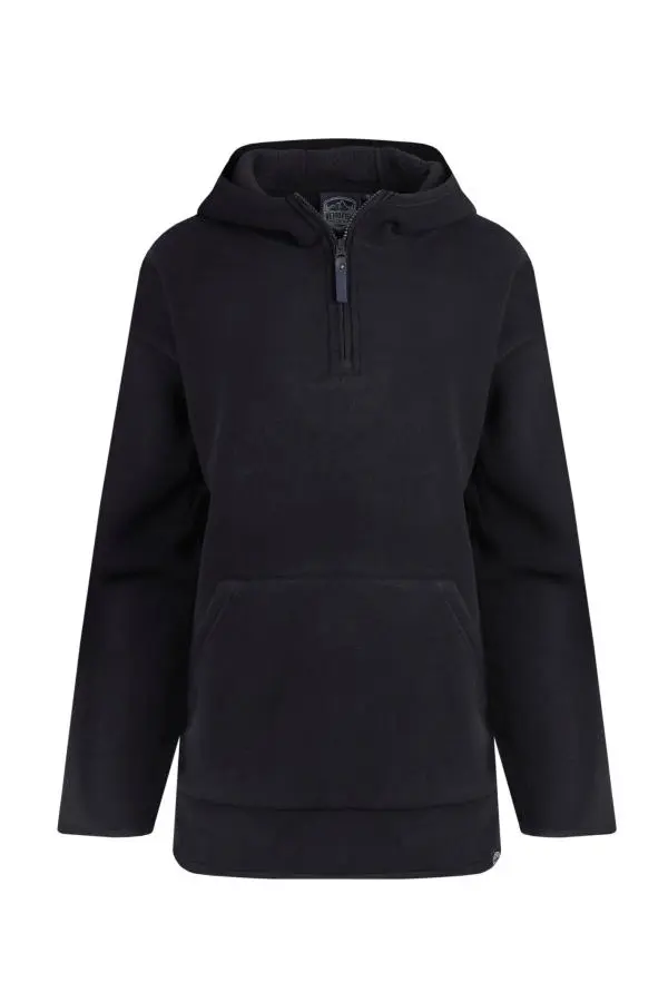 Weird Fish Laura Eco Polar Popover Hoodie Navy