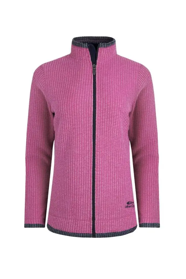 Weird Fish Ariana Eco Full Zip Grid Fleece Dark Raspberry