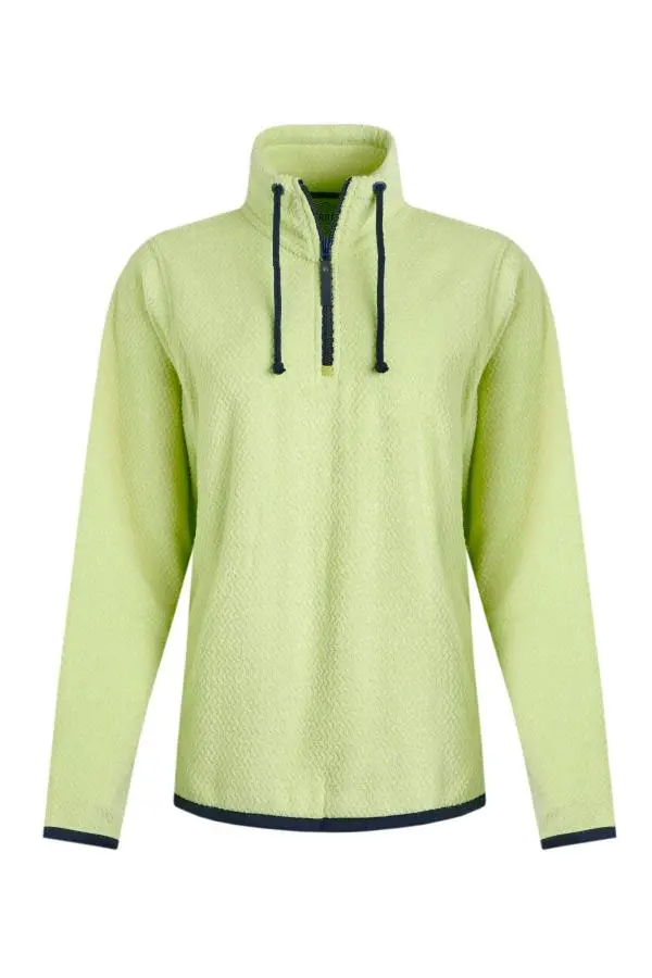 Weird Fish Odina Eco 1/4 Zip Zig Zag Fleece Acid Lime