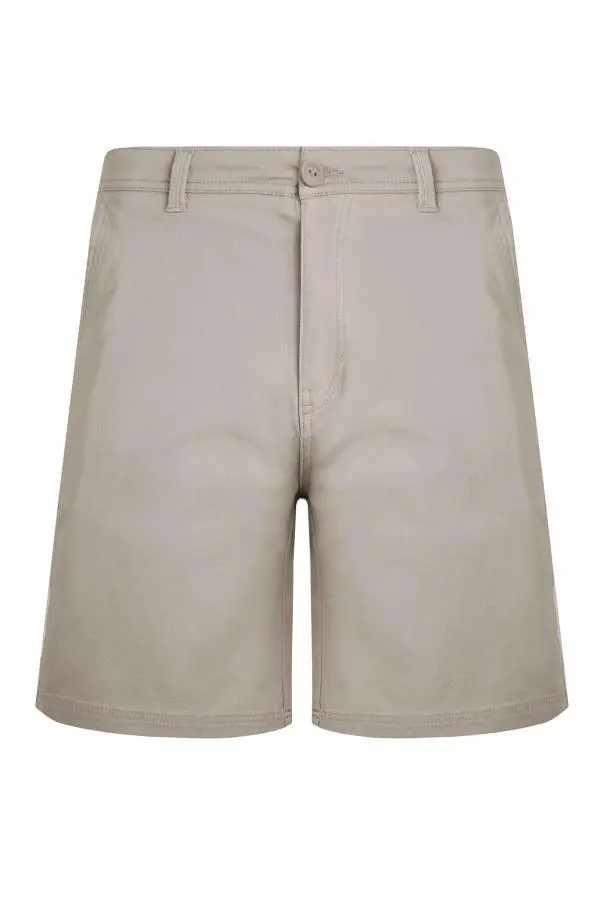 Weird Fish Rayburn Organic Cotton Flat Front Shorts  Flint Stone